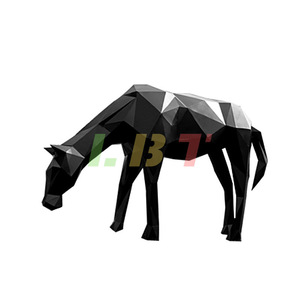 Libit Fiberglass Sculpture <b>Block</b> Horse Geometric Outdoor Garden Animal Ornament Floor <b>Mount</b> Single Piece - Product Image 5