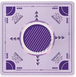 Tapete de Mahjong Acrílico de Lujo Contemporáneo, Personalizado, en Rosa, Azul, Verde Navideño, con Diseño de Flor de Loto Blanca Americana, 1 Pieza - Product Image 3