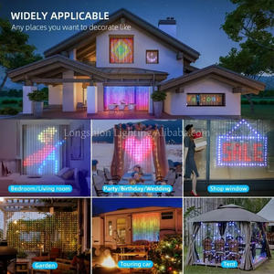 ไฟ LED RGB แบบม่านอัจฉริยะ สำหรับ<span class=keywords><strong>คริสต์มาส</strong></span> & ควบคุมผ่านแอ<span class=keywords><strong>ป</strong></span>, <span class=keywords><strong>ป</strong></span>รับแต่งได้ (1x1ม./2x2ม./3x3ม.) ไฟตกแต่ง - Product Image 3