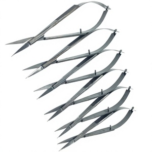 Tijeras de belleza de acero inoxidable con mango cerámico para zurdos, recubrimiento de plasma, para pestañas y cejas, sostenibles, oferta al mejor precio - Product Image 1