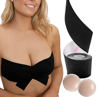 Soutien-gorge adhésif invisible sans bretelles, effet push-up, avec cache-tétons et ruban adhésif pour les seins