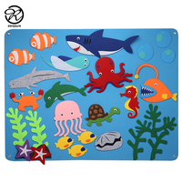 Montessori Vilt Flanel Drukke Board Verhalen Educatief Baby Diy Speelgoed Onder De Zee Wereld Diver Dieren