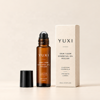 Vente en gros de flacons en verre personnalisés de luxe avec logo, flacon roll-on givré de 10 ml pour huile de parfum, huile essentielle, emballage cosmétique