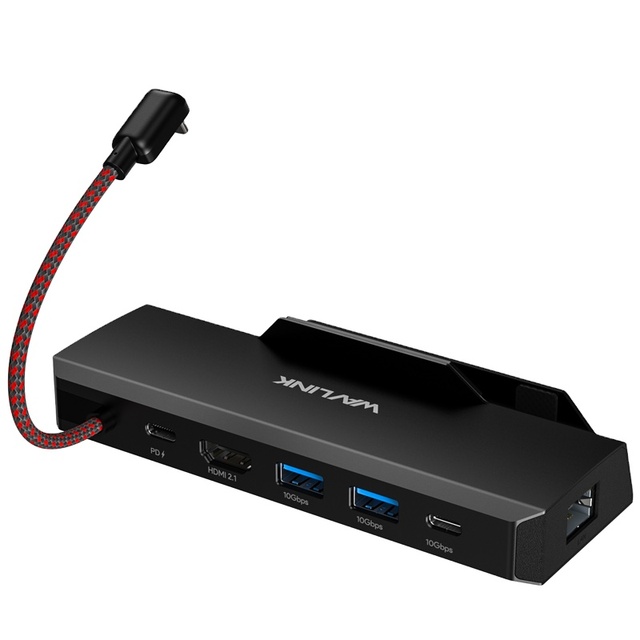 WAVLINK Docking Station 6-in-1 USB & Type C Adapter for Steam Deck & ROG 4K@144Hz 100W PD Gigabit RJ45 Accessory Stock!