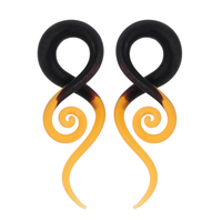 Jauges d'oreille personnalisées, bouchon en verre conique, bijoux de piercing, prolongateur d'oreille d'escargot incurvé
