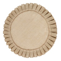 Napperons ronds 15 pouces volants Hessian Jute volants napperons garniture rustique décor à la maison rustique ferme toile de jute