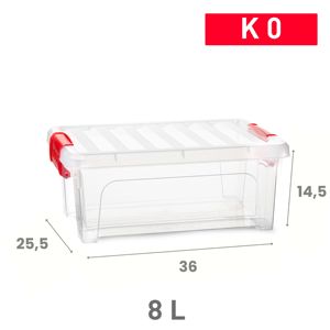 Contenitore di Plastica Klip Box 8 L per Organizzazione Domestica, Durevole e Riutilizzabile, Colori Assortiti - Product Image 1