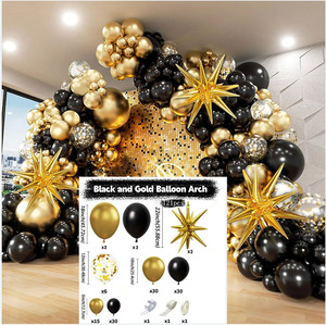 Conference Exhibition Celebration Balloon Garlands Kit Luxurious <strong>Birthday</strong> <strong>Decoration</strong> <strong>Gold</strong> <strong>and</strong> <strong>Black</strong> for Festival <strong>and</strong> Events - Product Image 6