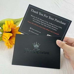 Custom Deluxe UV nero carta carta di carta opaca di istruzioni per la cura dei gioielli carta Deluxe <span class=keywords><strong>grazie</strong></span> piccola creazione di biglietti da visita - Product Image 3
