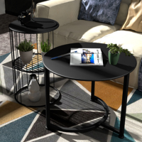 Table basse incurvée en métal noir, mobilier moderne, vente en gros,