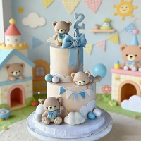 Décorations de gâteaux pour la Saint-Valentin, lot de 12 pièces, trois ours arc-en-ciel, ornements en forme de cœur, style enfantin, décorations de fête