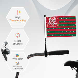 Christmas <b>Flags</b> Bike <b>Flag</b> Mountain Bicycle Race Banners Digital Printed with Screw Plastic Flagpole - Product Image 3