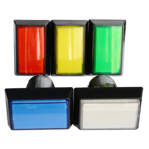 สวิตช์ปุ่มพลาสติกทรงสี่เหลี่ยมขนาด 50x33 มม. พร้อมไฟในตัวสำหรับคอนโซลเกมอาร์เคด - Product Image 1