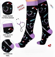 Chaussettes de compression style infirmière pour femmes Bas de compression pour la course, l'athlétisme, les soins infirmiers