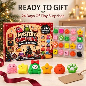 Calendrier de l'Avent de Noël Série Collector : Boîte Mystère de Squishies Dumpling, Ensemble Complet, Mini Souvenir, Fidget, Décoration de Fêtes - Product Image 6