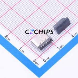 TYPE C-HXS-134SMT USB Connector SMD Connector Type-C Vertical Mount 6P - Product Image 2