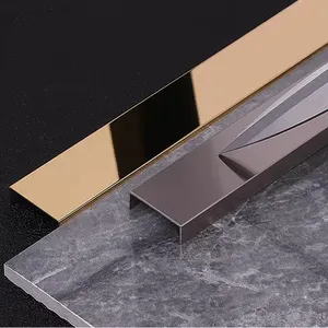 Hot sales Many colors stainless steel decorative strip edge closure trim metal U-shaped groove edge wrapping pressure strip