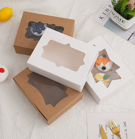 Boîte à biscuits, gâteaux et cupcakes de haute qualité en papier doré recyclable avec couvercle transparent