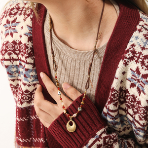 Nuevo Collar de Moda <span class=keywords><strong>2026</strong></span> con Colgante de Piedra Natural de Ágata Roja con Diseño de Ojo de Tigre, Collares con Cordón de Cuero para Mujer - Product Image 6