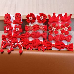 กิ๊บติดผมปีใหม่ของเด็กชุดกิ๊บติดผมหน้าม้าของเด็กผู้หญิงตัวเล็กสีแดงเทศกาลฤดูใบไม้ผลิวันหยุดเทศกาลจีน - Product Image 4