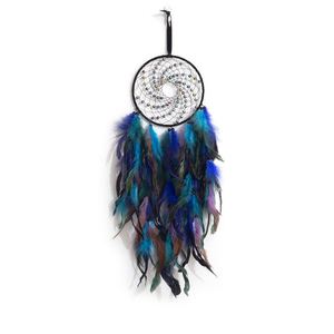 Nouveau design bleu noir avec des perles colorées arc-<span class=keywords><strong>en</strong></span>-ciel lumière enfants filles chambre décor à la maison grande plume <span class=keywords><strong>attrape</strong></span>-rêves - Product Image 1