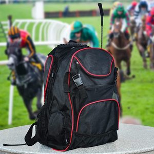 大容量乗馬用品 馬術バッグ グルーミングトートバッグ 乗馬用バックパック ヘルメットホルダー付き - Product Image 5