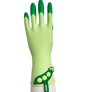 Cartoon Hook Shaped Dishwashing <b>Latex</b> <b>Gloves</b> Waterproof Thickened For Kitchen Household Cleaning Laundry Use - Product Image 1