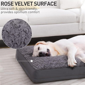 <span class=keywords><strong>Lit</strong></span> pour animaux <span class=keywords><strong>de</strong></span> compagnie rectangulaire en velours rose gris foncé bon marché <span class=keywords><strong>de</strong></span> Chine, orthopédique, anti-acariens, avec literie, pour chiens et chats <span class=keywords><strong>de</strong></span> petite, moyenne et grande taille - Product Image 5