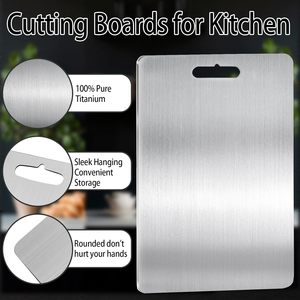 Planche à découper en titane pur 290x200x1mm <span class=keywords><strong>pour</strong></span> <span class=keywords><strong>la</strong></span> cuisine et <span class=keywords><strong>le</strong></span> camping, double face, anti-rayures, sans odeur, passe au lave-vaisselle, haute qualité - Product Image 3