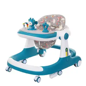 2024 Factory New 4in1 Plastic Frame Baby Walker with Seat Wheels Multi-functional Travel Toy for Children's Walking Learning