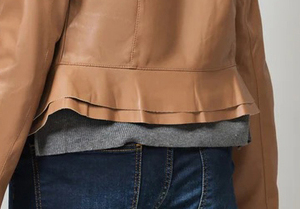 Hot Sale Custom Design Women's Leather Jacket Plus Size Satin Fabric with Active Safety Features and New Satin Pocket - Product Image 6