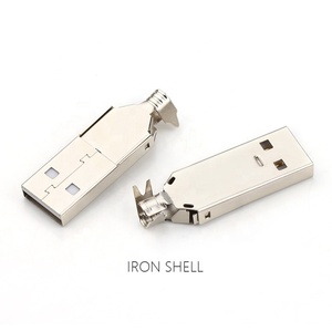 Boîtier de connecteur <span class=keywords><strong>USB</strong></span> en fer, type <span class=keywords><strong>A</strong></span> mâle, ensemble de trois pièces, connecteurs <span class=keywords><strong>USB</strong></span> <span class=keywords><strong>A</strong></span> mâle - Product Image 3