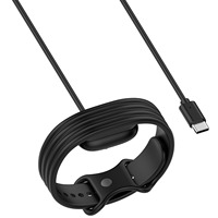 Kabel Pengisi Daya Magnetik 1M untuk Google Fitbit Air USB Kabel Pengisi Daya Cepat Kabel Pengganti Tahan Lama Hitam & Putih