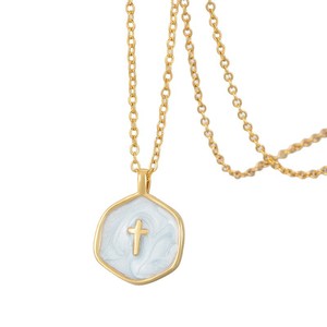 Nuova Collana con Pendente <span class=keywords><strong>a</strong></span> Croce in Forma Geometrica Smaltata su Catena Dorata, Regalo per <span class=keywords><strong>Mia</strong></span> <span class=keywords><strong>Figlia</strong></span> - Product Image 6