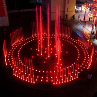 Fontaine interactive LED moderne en acier inoxydable de luxe pour l'extérieur, résistante au feu, pour plaza, parc, projet commercial