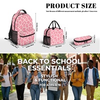 Sac à dos, trousse et boîte à lunch unisexe 3-en-1, imperméable, avec fermeture éclair, imprimé intégral, durable, tendance, pour la rentrée scolaire 2026 – Lot de 3 sacs pour couple