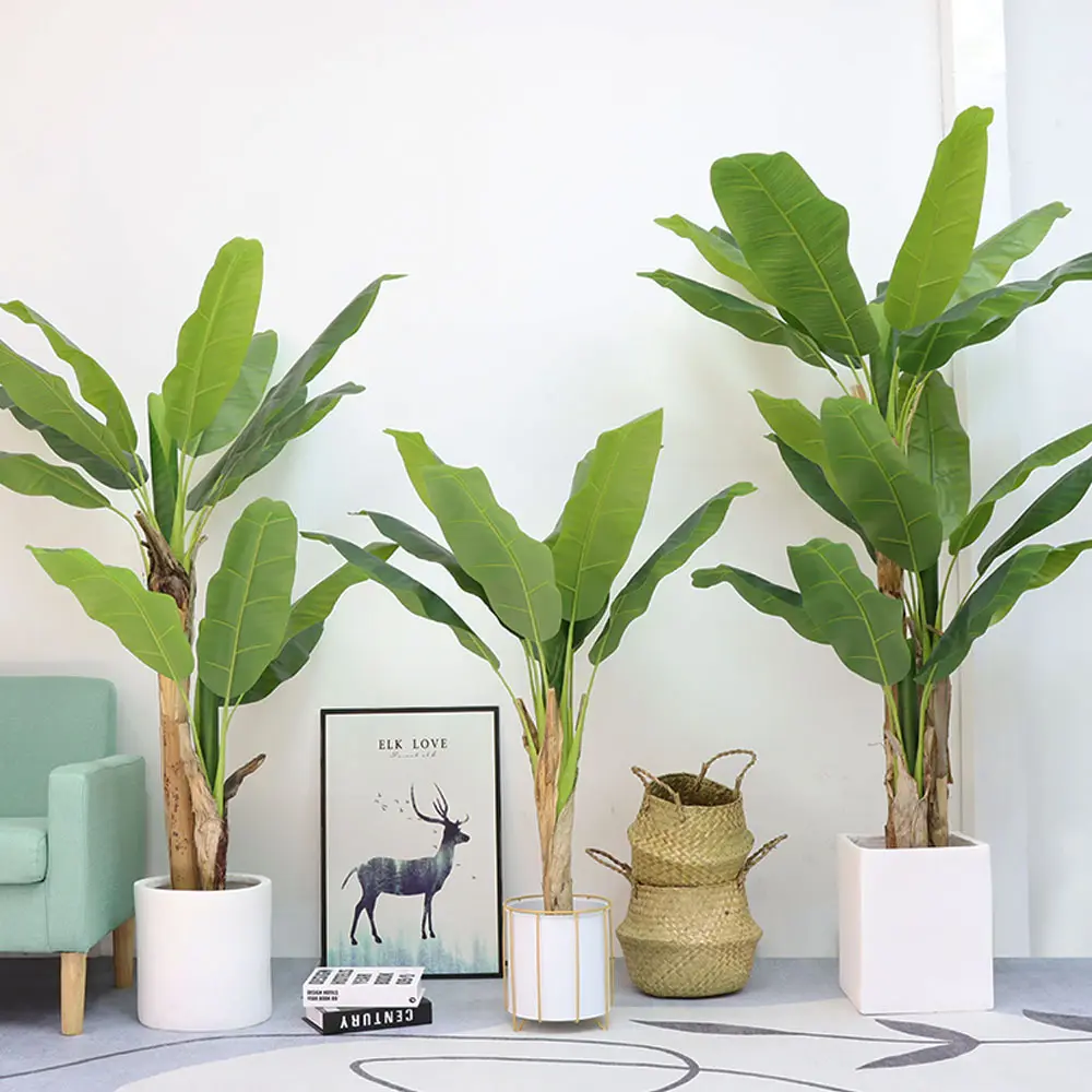 Fausses plantes de Style moderne, bananier artificiel, plantes en plastique, toucher réel, grandes feuilles, plante de banane artificielle