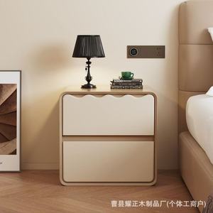 New solid wood bedside table for home bedroom, 2025 creative bedside table, Bauhaus style, <b>small</b> bedside storage <b>cabinet</b> - Product Image 2