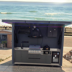 Cuisines extérieures de 2,9 m avec porte électrique - Métal 304 résistant au <span class=keywords><strong>soleil</strong></span> et à l'eau avec grill intégré pour maison capsule - Product Image 4