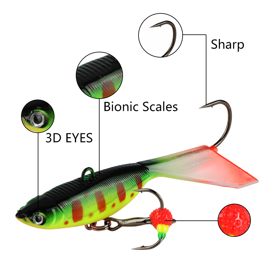 bulk ice fishing lures Wholesale Ice Fishing Luers.60mm 9g 20 Colors Hard Bait