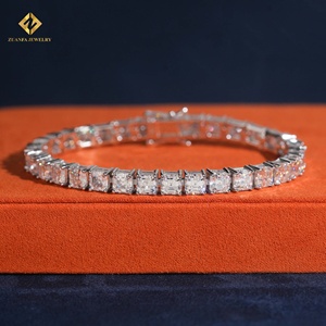 ZUANFA JEWELRY Moissanite 925 Silver Popular GRA Certified Asscher Cut 5*5MM Tennis <b>Bracelet</b> - Product Image 5