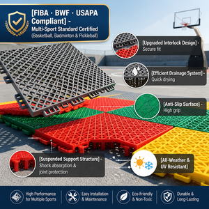 Baldosas Deportivas Enclavables de PP Resistentes APEX, Suelo Suspendido para Exteriores, Resistente a la Intemperie, para Canchas de Fútbol Sala y Voleibol - Product Image 5