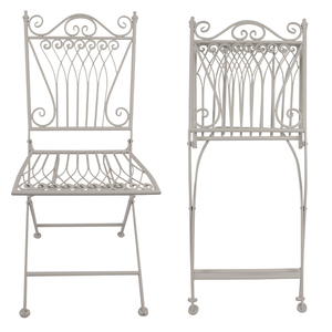 Chaises de salle à manger pliantes carrées en <span class=keywords><strong>fer</strong></span> <span class=keywords><strong>forgé</strong></span> pour l'<span class=keywords><strong>extérieur</strong></span> Bistro Cafe Vintage - Product Image 2