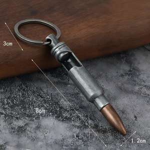 Llavero Abridor de Botellas en Forma de <span class=keywords><strong>Bala</strong></span> Calibre 50, Modelo de Defensa Personal de Metal, Regalos Geniales EDC, Logotipo Personalizado - Product Image 2