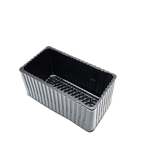 Barquettes d'emballage en plastique thermoformé rectangulaires noires jetables personnalisées pour produits ménagers