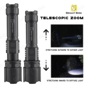 <span class=keywords><strong>900</strong></span> Lumens LED ngọn đuốc cắm trại dài phạm vi mạnh mẽ có thể sạc lại chiến thuật zoom led Đèn Pin Nhôm trắng đèn Pin - Product Image 4