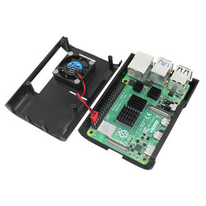 Aismartlink ABS trường hợp cho <span class=keywords><strong>Raspberry</strong></span> <span class=keywords><strong>Pi</strong></span> 4 có thể cài đặt một quạt làm mát hình vòng cung màu rắn tiêm đúc vỏ - Product Image 3