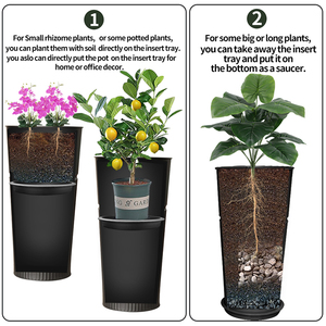 Pot de <span class=keywords><strong>fleur</strong></span> en métal conique avec plateau intérieur pour plantes d'intérieur et d'extérieur de toutes hauteurs arbre de pépinière disponible grandes petites tailles - Product Image 3