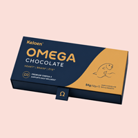 Collation Fonctionnelle au Chocolat Noir à Base de Plantes Oméga-3 DHA d'Algues Chia Graines de Lin Boîte Métallique 84g Soutien Quotidien au Bien-être et à la Santé Cérébrale