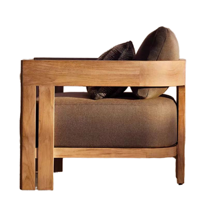 Mobilier d'Extérieur Durable en Bois <span class=keywords><strong>de</strong></span> Teck Massif <span class=keywords><strong>de</strong></span> Loisir Canapé et <span class=keywords><strong>Table</strong></span> Basse Imperméables et Résistants au Soleil pour Villa Cour <span class=keywords><strong>Jardin</strong></span> Terrasse - Product Image 6